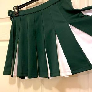 Dark green and white cheerleading skirt